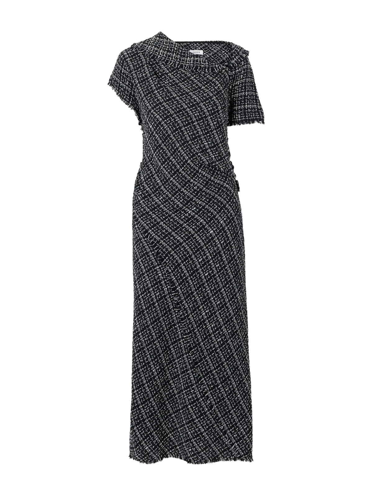 Asymmetric Cotton-blend Tweed Midi Dress Asymmetric Cotton-blend Tweed Midi Dress
