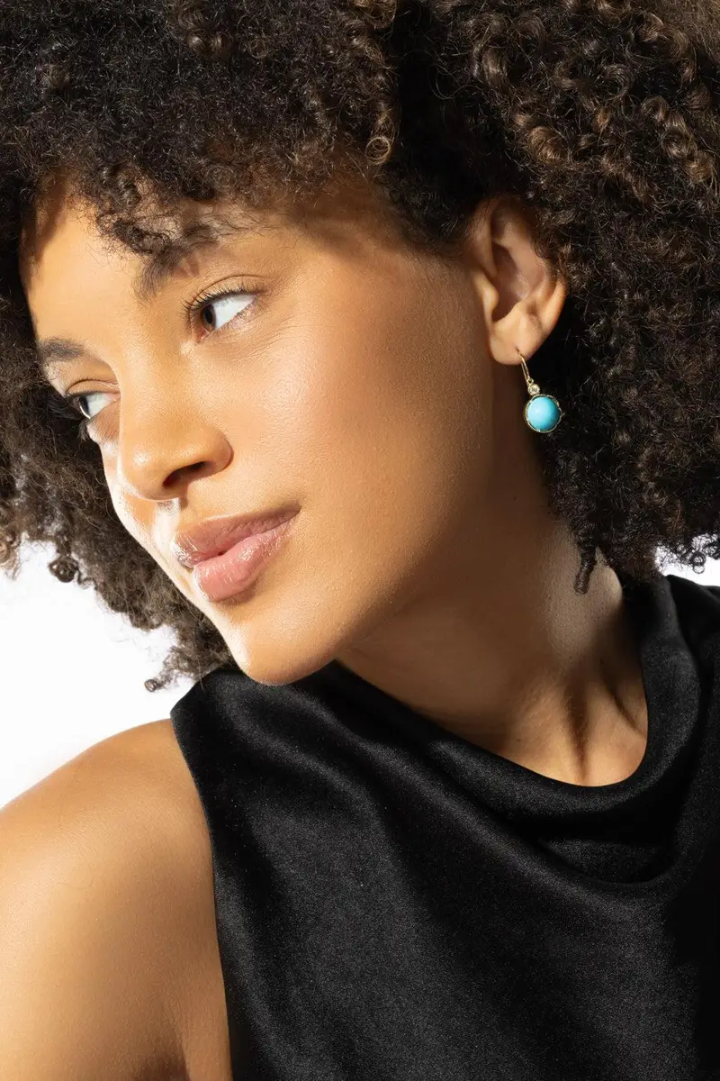 IRENE NEUWIRTH JEWELRY Kingman Turquoise Diamond Drop Earrings | Thumbnail 5