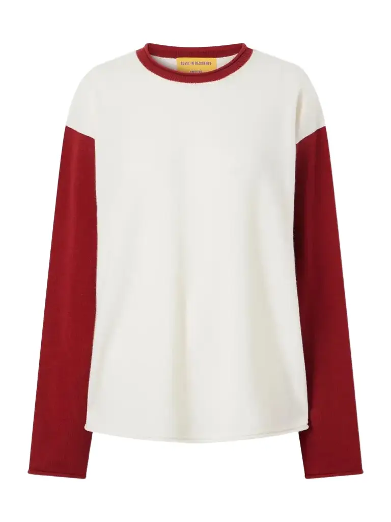 Guest In Residence Baseball Two-tone Cashmere Sweater | Image 1 Guest In Residence Baseball Two-tone Cashmere Sweater | Image 1