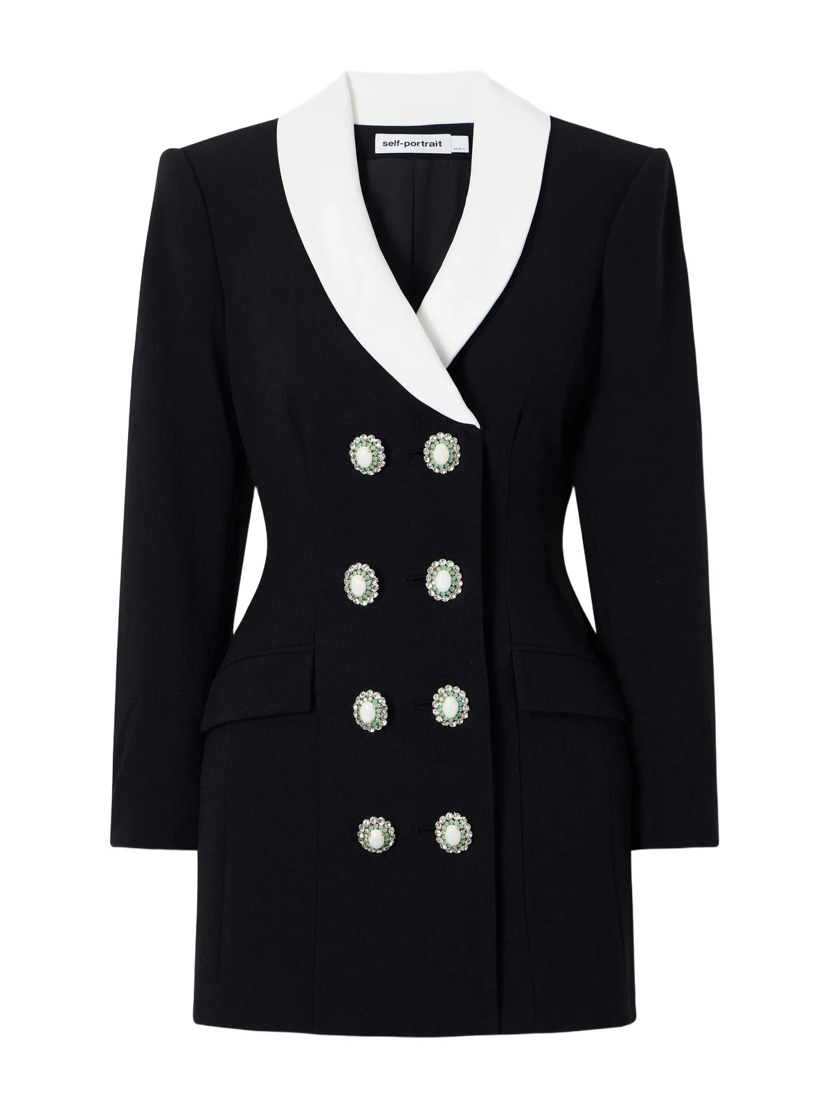 Double-breasted Wool-crepe Mini Dress