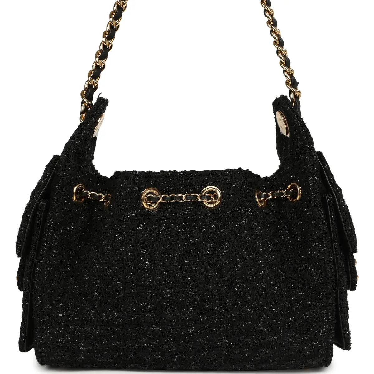Chanel Chanel Mini 25 Hobo Bag Black Tweed Bouclé Gold Hardware | Thumbnail 4 Chanel Chanel Mini 25 Hobo Bag Black Tweed Bouclé Gold Hardware | Thumbnail 4
