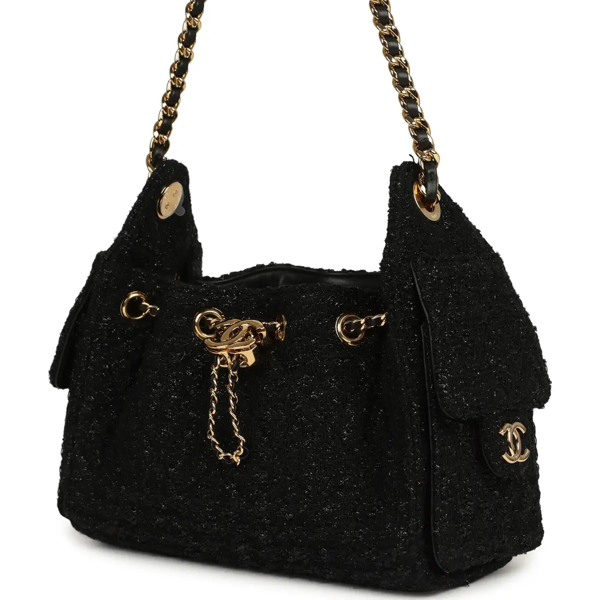 Chanel Chanel Mini 25 Hobo Bag Black Tweed Bouclé Gold Hardware | Thumbnail 5 Chanel Chanel Mini 25 Hobo Bag Black Tweed Bouclé Gold Hardware | Thumbnail 5