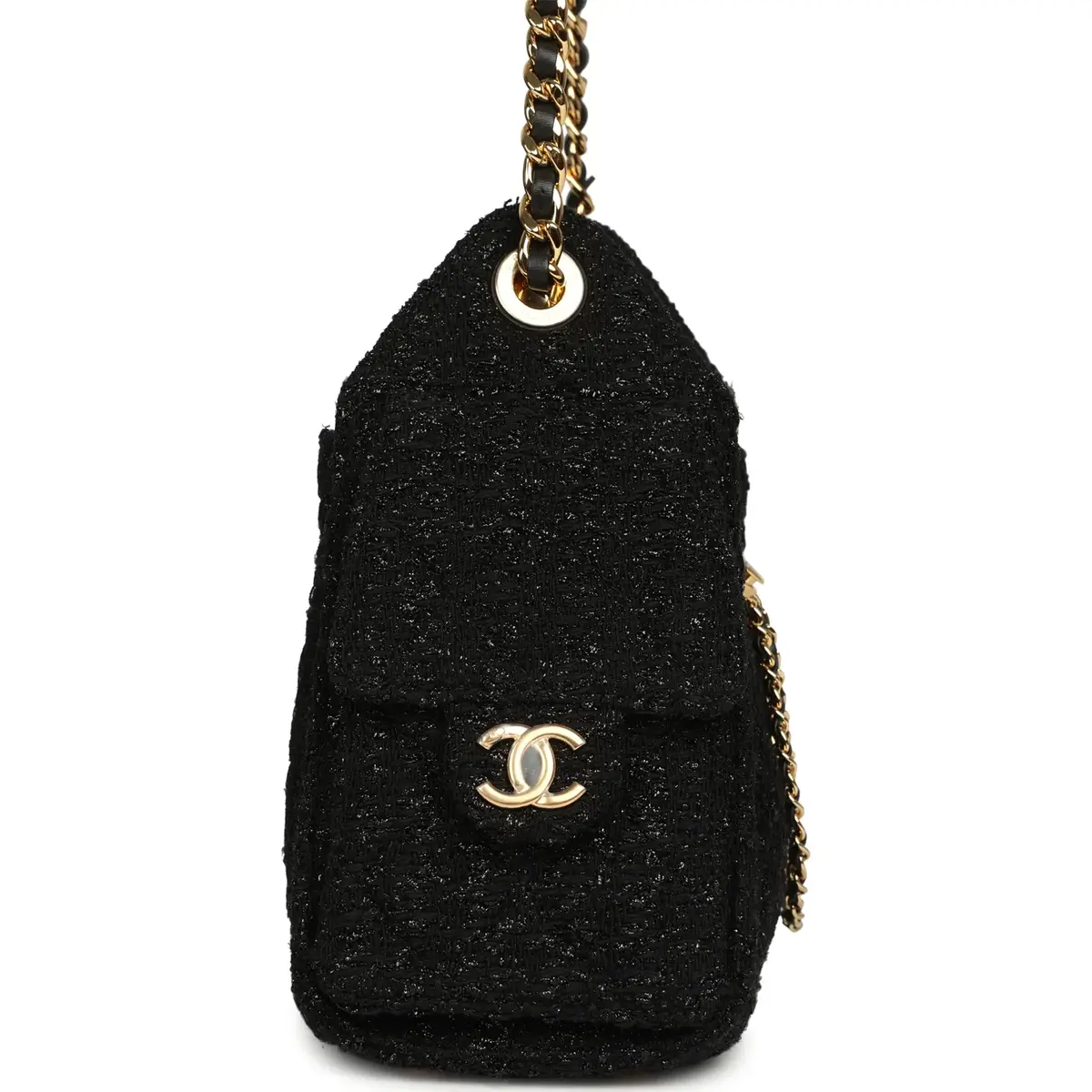 Chanel Chanel Mini 25 Hobo Bag Black Tweed Bouclé Gold Hardware | Thumbnail 3 Chanel Chanel Mini 25 Hobo Bag Black Tweed Bouclé Gold Hardware | Thumbnail 3