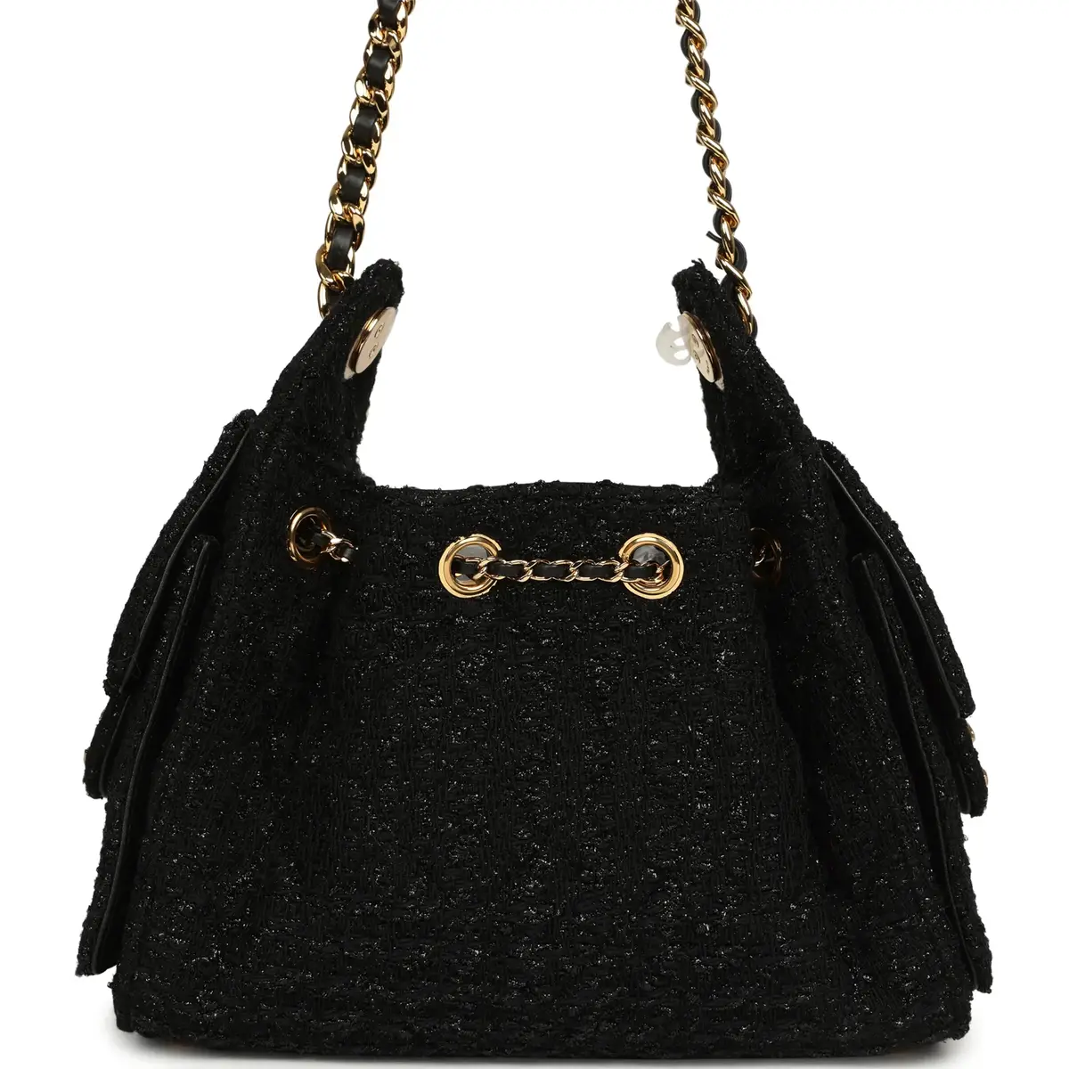 Chanel Chanel Mini 25 Hobo Bag Black Tweed Bouclé Gold Hardware | Thumbnail 4 Chanel Chanel Mini 25 Hobo Bag Black Tweed Bouclé Gold Hardware | Thumbnail 4