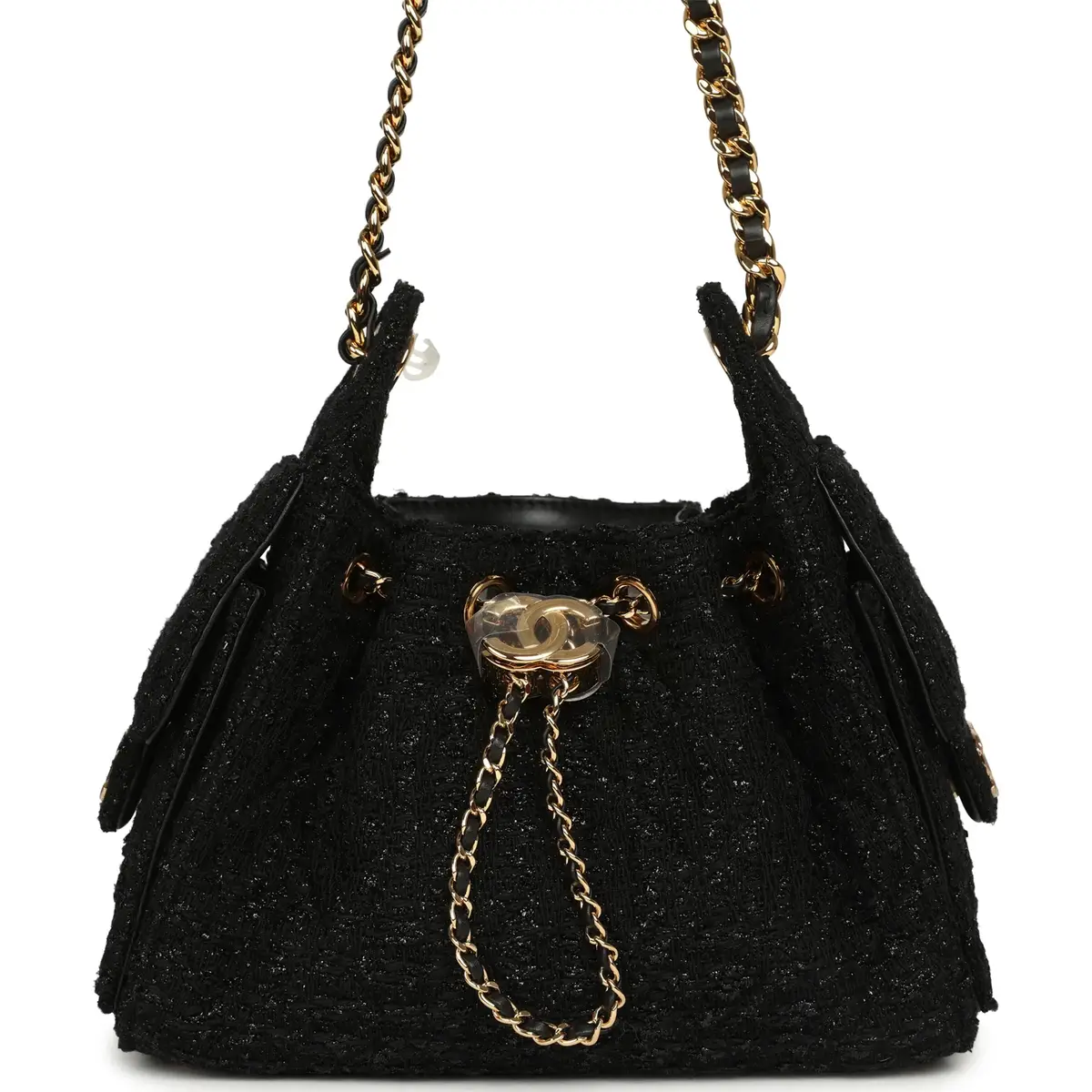 Chanel Chanel Mini 25 Hobo Bag Black Tweed Bouclé Gold Hardware | Image 1 Chanel Chanel Mini 25 Hobo Bag Black Tweed Bouclé Gold Hardware | Image 1