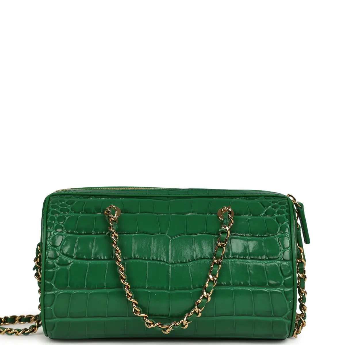 Chanel Chanel Mini Timeless Classic Barrel Bag with Chain Green Croc Embossed Calfskin Gold Hardware | Thumbnail 4 Chanel Chanel Mini Timeless Classic Barrel Bag with Chain Green Croc Embossed Calfskin Gold Hardware | Thumbnail 4