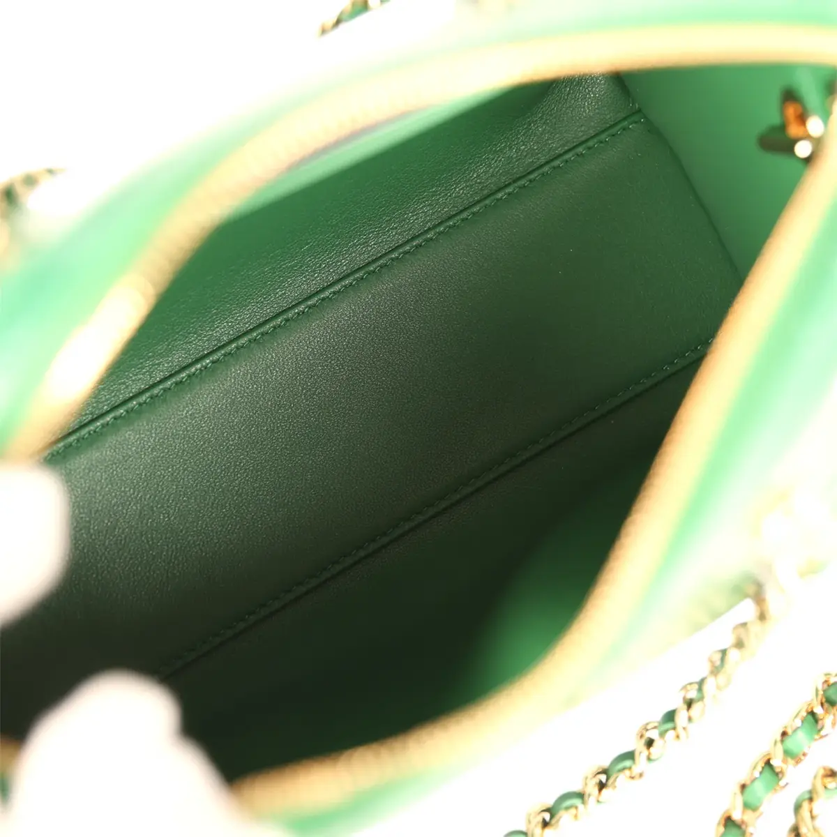 Chanel Chanel Mini Timeless Classic Barrel Bag with Chain Green Croc Embossed Calfskin Gold Hardware | Thumbnail 8 Chanel Chanel Mini Timeless Classic Barrel Bag with Chain Green Croc Embossed Calfskin Gold Hardware | Thumbnail 8