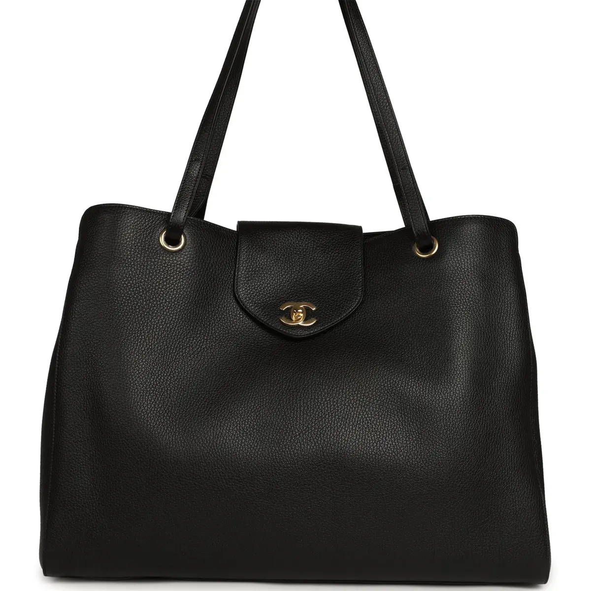 Chanel Chanel XXL "It Girl" Shopping Tote Black Grained Calfskin Gold Hardware | Image 1 Chanel Chanel XXL "It Girl" Shopping Tote Black Grained Calfskin Gold Hardware | Image 1