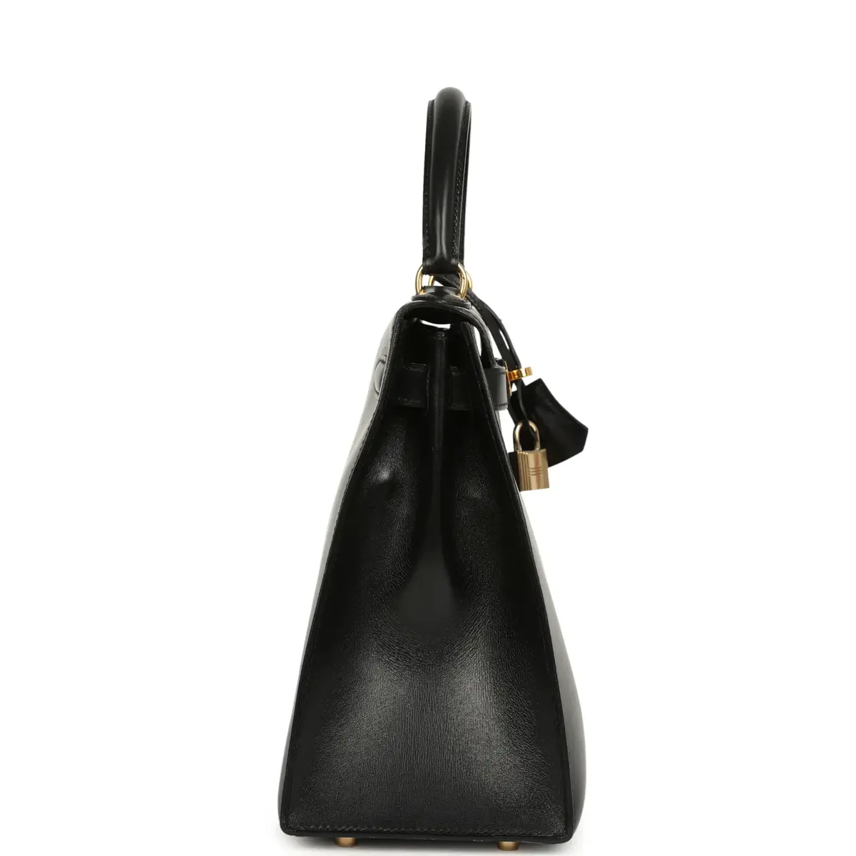 HERMÈS Vintage Hermes Kelly Sellier 28 Black Box Gold Hardware | Thumbnail 3