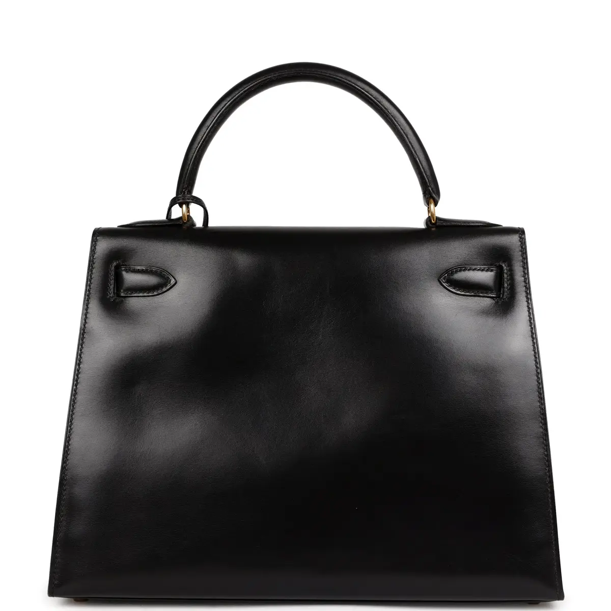 HERMÈS Vintage Hermes Kelly Sellier 28 Black Box Gold Hardware | Thumbnail 4