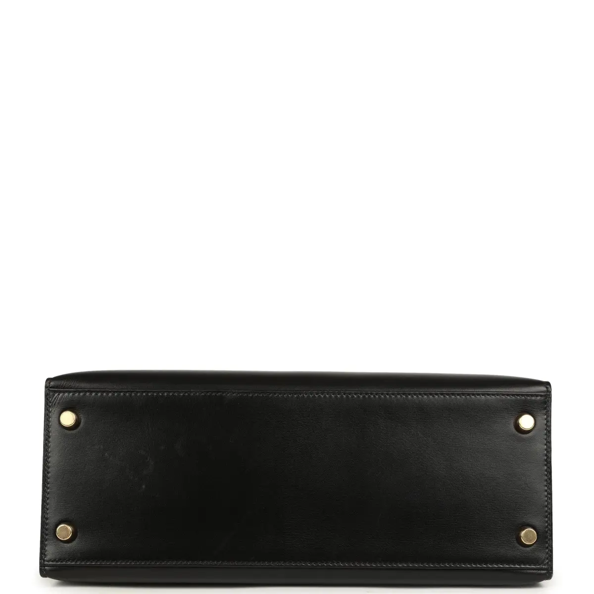 HERMÈS Vintage Hermes Kelly Sellier 28 Black Box Gold Hardware | Thumbnail 6