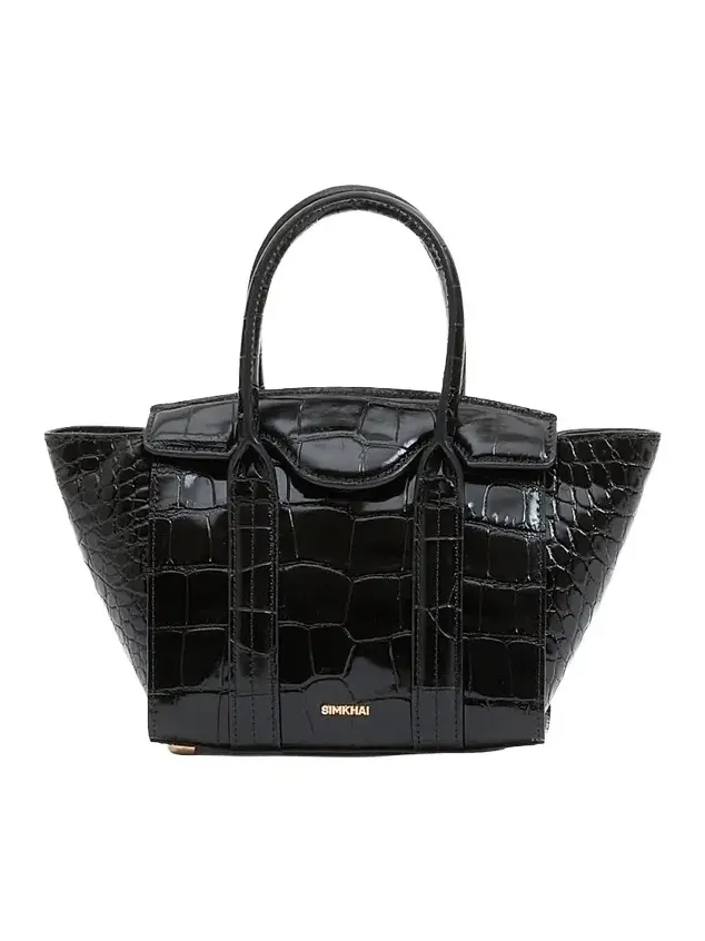 Women's Nicola Mini Croc-Embossed Leather Tote Bag Women's Nicola Mini Croc-Embossed Leather Tote Bag