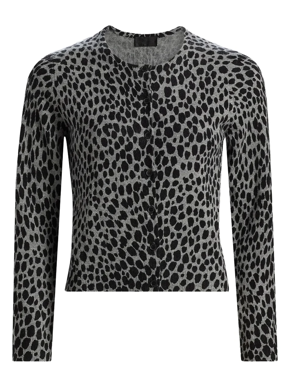 Nili Lotan Women's Keelah Animal-Print Cashmere Cardigan