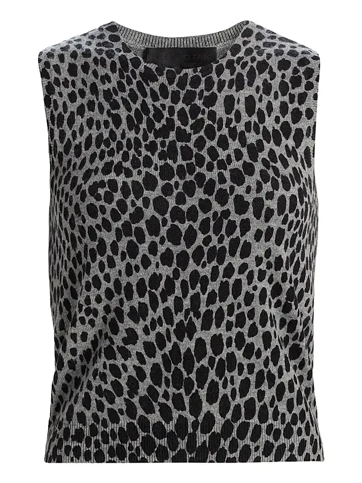 Nili Lotan Women's Nessa Cheetah Print Cashmere Tank