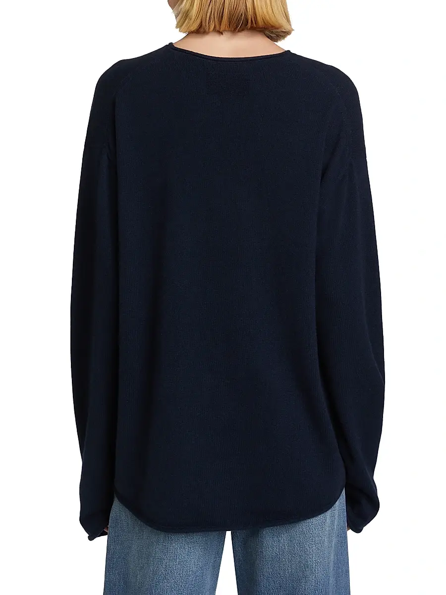 Guest in Residence Women's Cashmere Oversized Crewneck Sweater - Midnight | Thumbnail 5 Guest in Residence Women's Cashmere Oversized Crewneck Sweater - Midnight | Thumbnail 5