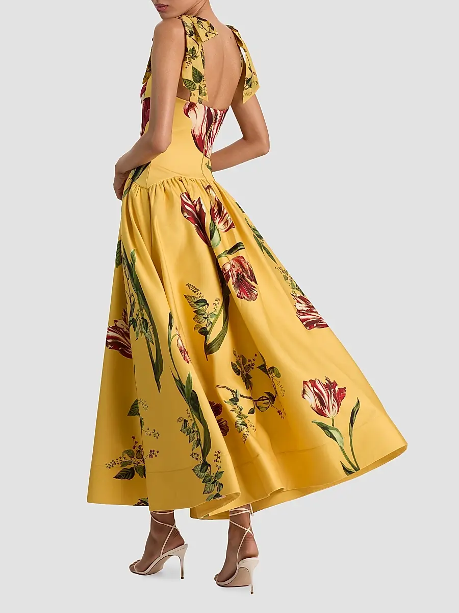 Alice + Olivia Women's Oriana Floral Cotton-Blend Maxi Dress | Thumbnail 3