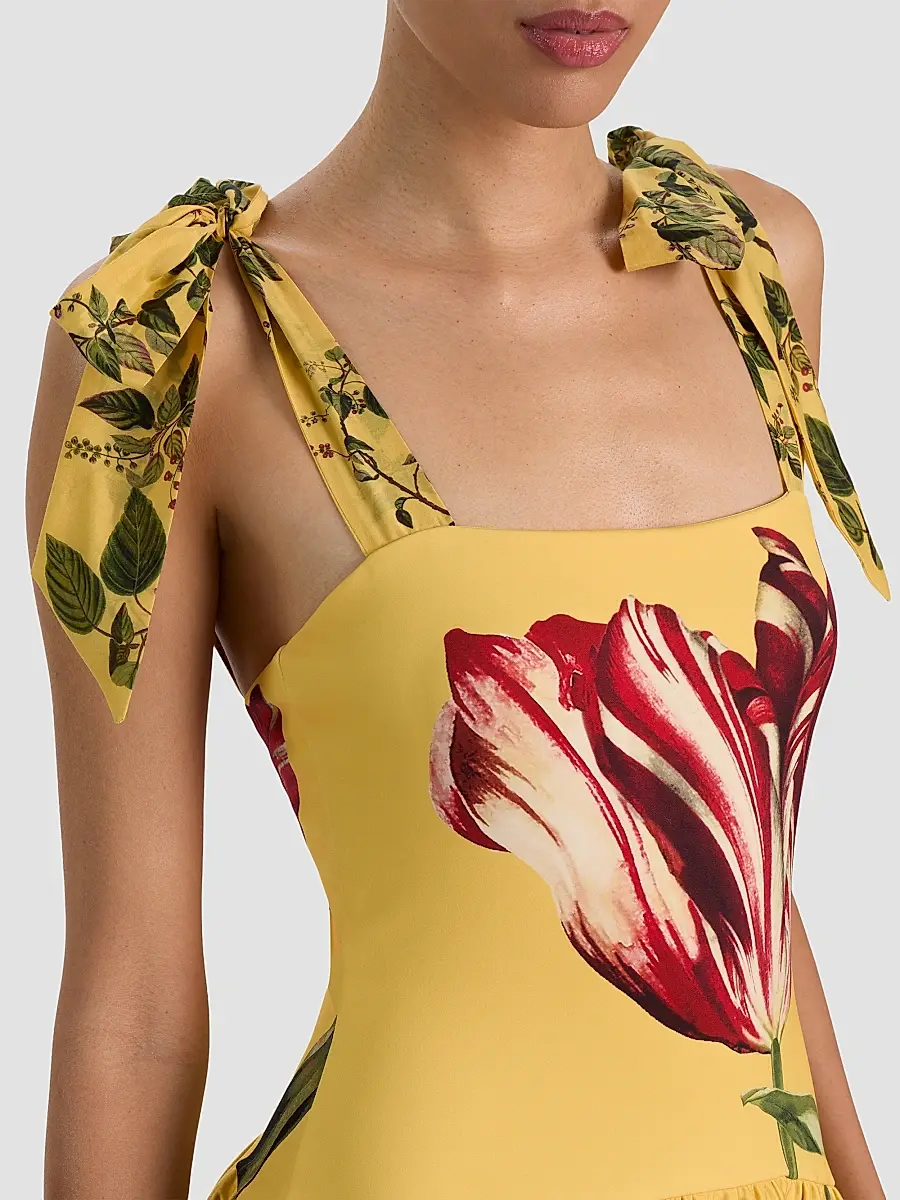 Alice + Olivia Women's Oriana Floral Cotton-Blend Maxi Dress | Thumbnail 5