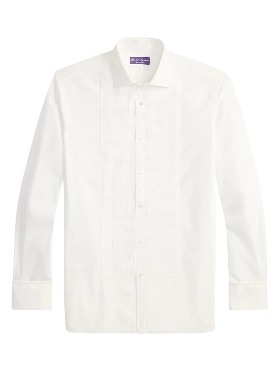 Ralph Lauren Purple Label Men's Sea Island Pleated Bib Cotton Tuxedo Shirt