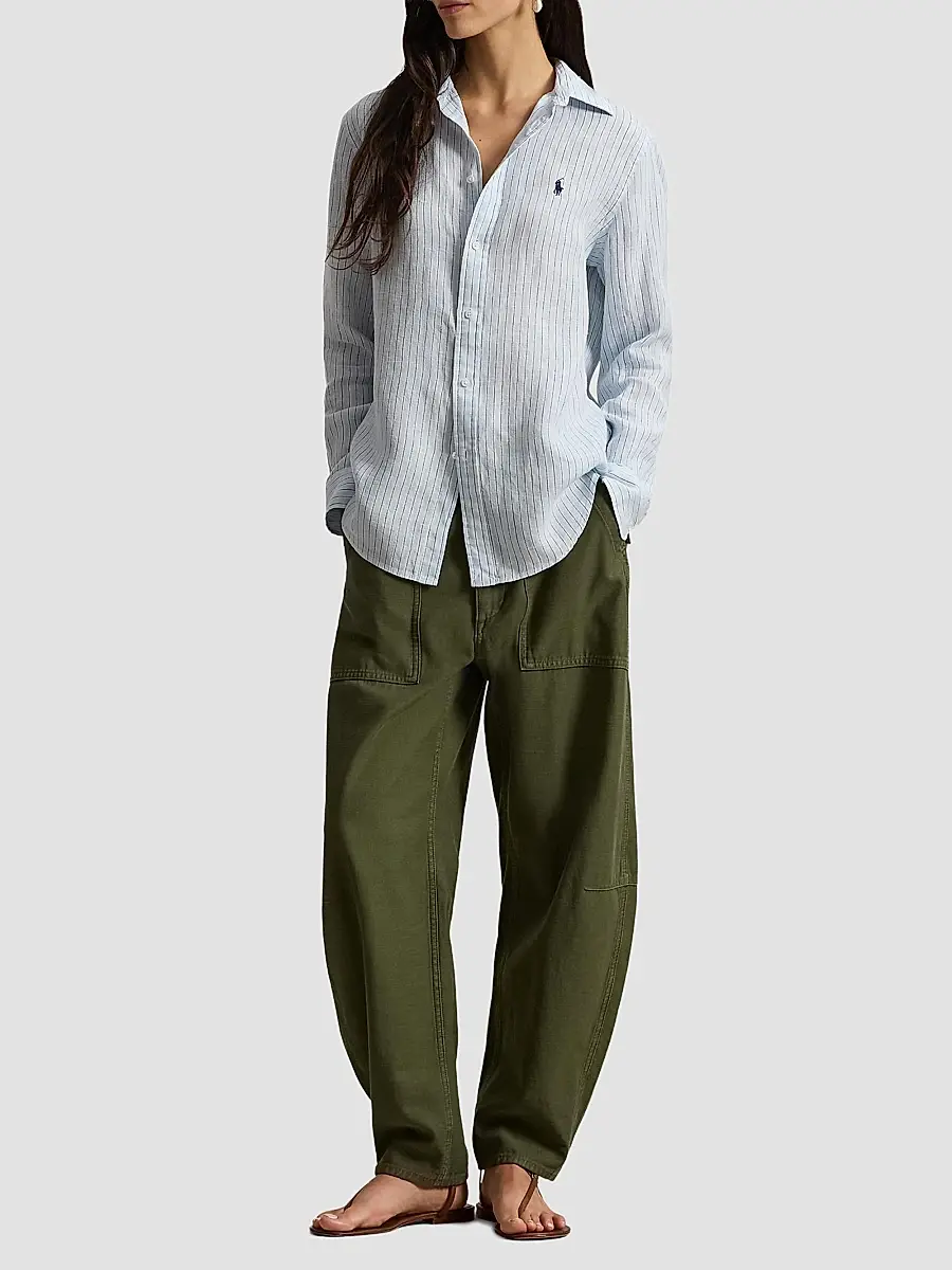 Polo Ralph Lauren Women's Striped Linen Sport Shirt | Thumbnail 2 Polo Ralph Lauren Women's Striped Linen Sport Shirt | Thumbnail 2