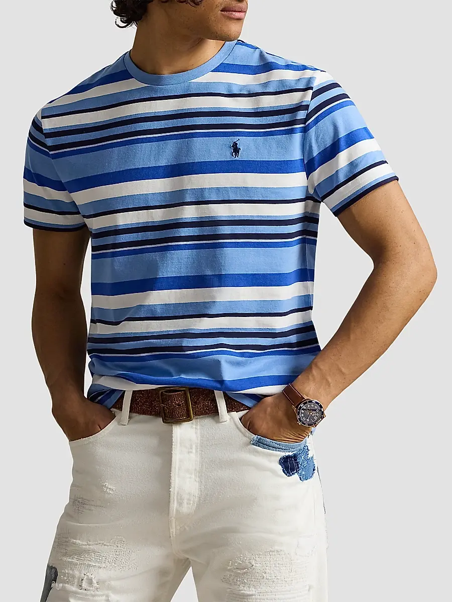 Polo Ralph Lauren Men's Striped Cotton T-Shirt | Thumbnail 4 Polo Ralph Lauren Men's Striped Cotton T-Shirt | Thumbnail 4