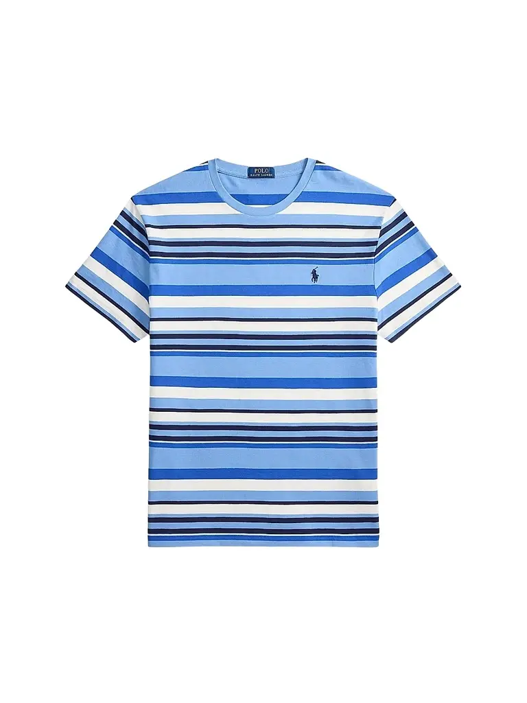 Polo Ralph Lauren Men's Striped Cotton T-Shirt - Bristol Blue Multi | Image 1 Polo Ralph Lauren Men's Striped Cotton T-Shirt - Bristol Blue Multi | Image 1