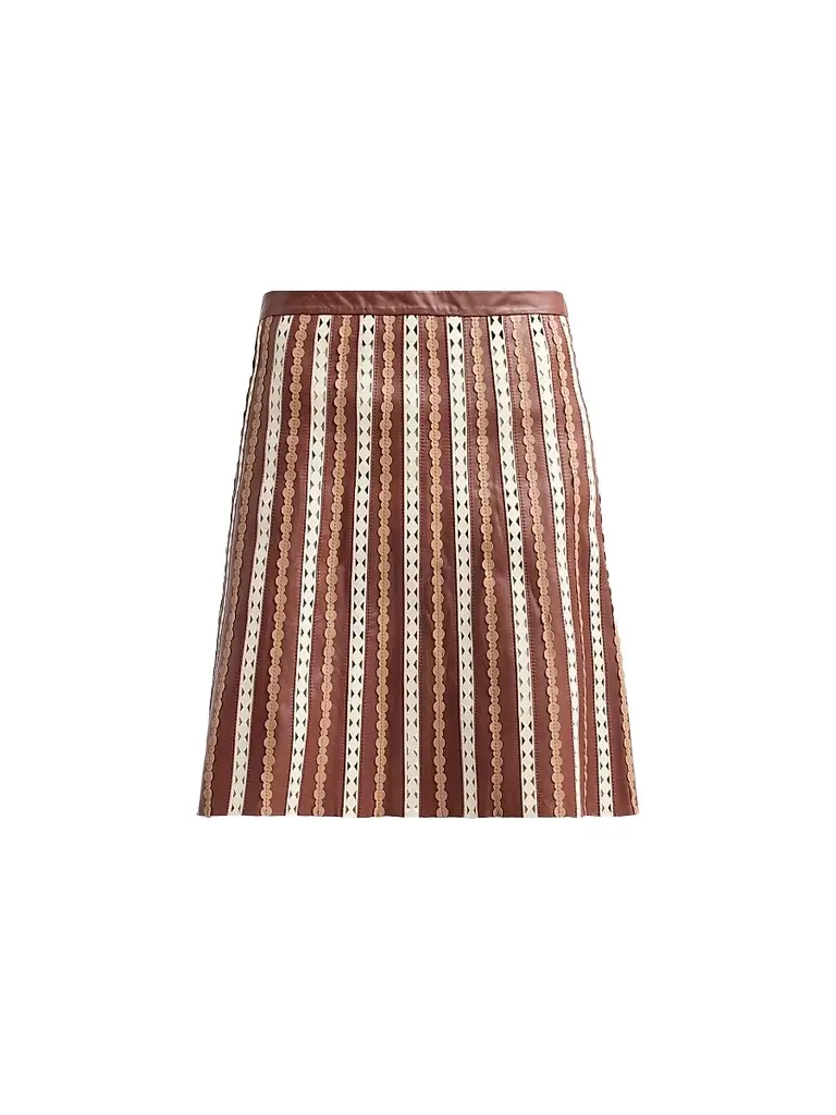 Yves Salomon Women's Perforated Leather Knee-Length Skirt - Petra - Size 12 | Image 1 Yves Salomon Women's Perforated Leather Knee-Length Skirt - Petra - Size 12 | Image 1