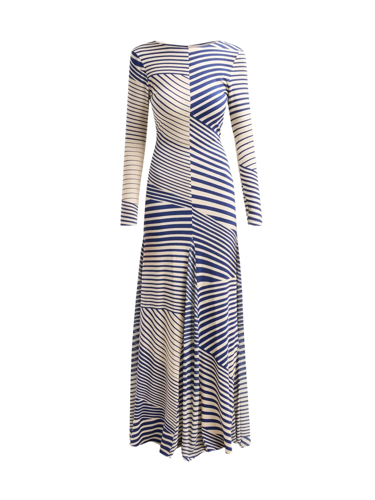 Women's Basia Abstract Striped Jersey Long-Sleeve Maxi Dress Women's Basia Abstract Striped Jersey Long-Sleeve Maxi Dress