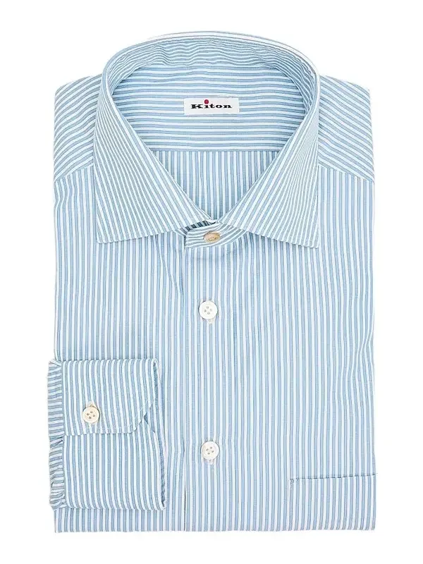 Kiton Men's Striped Cotton Shirt