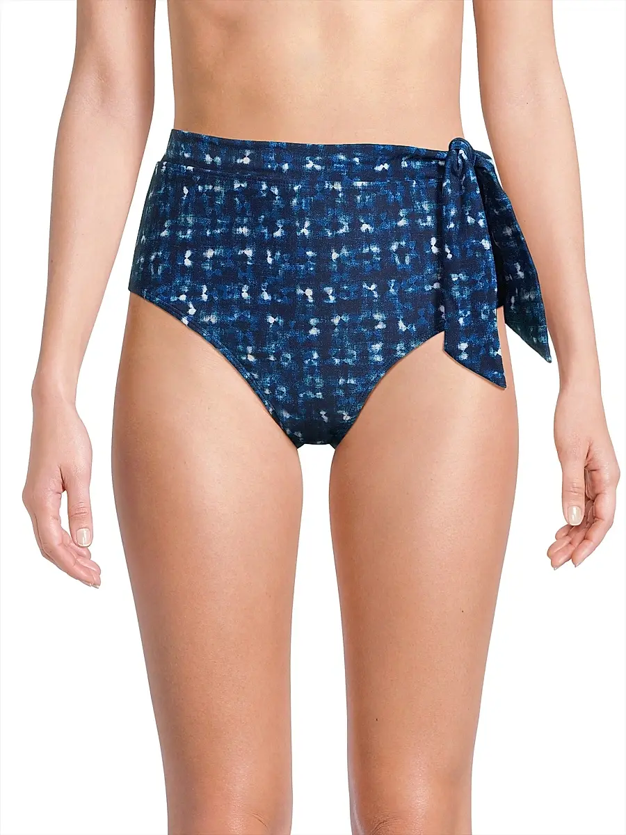 Change of Scenery Women's Denim Noir Side-Tie High-Waisted Bikini Bottom | Thumbnail 2 Change of Scenery Women's Denim Noir Side-Tie High-Waisted Bikini Bottom | Thumbnail 2