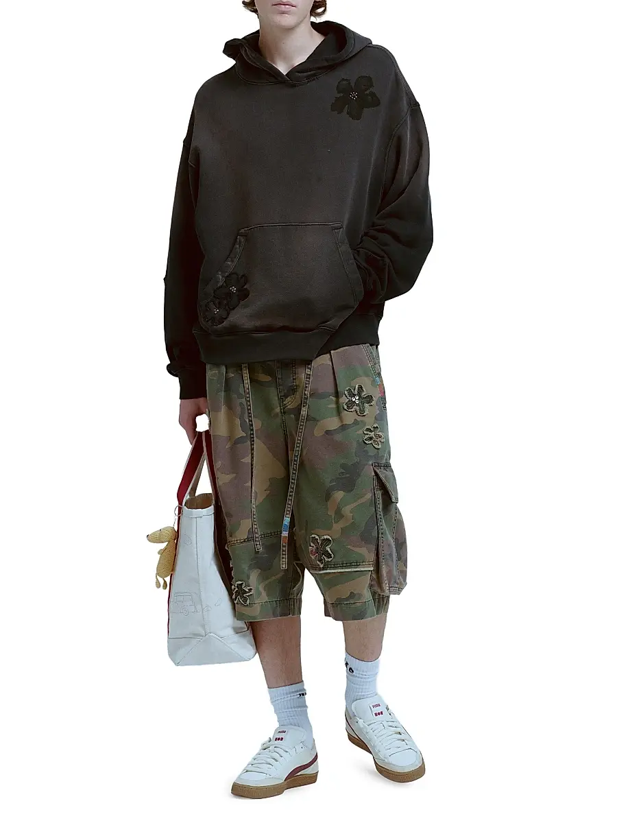 Nahmias Men's Flower-Patch Cotton Hoodie | Thumbnail 2 Nahmias Men's Flower-Patch Cotton Hoodie | Thumbnail 2