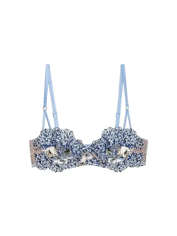Women's Hydrangea Embroidery Balconette Bra