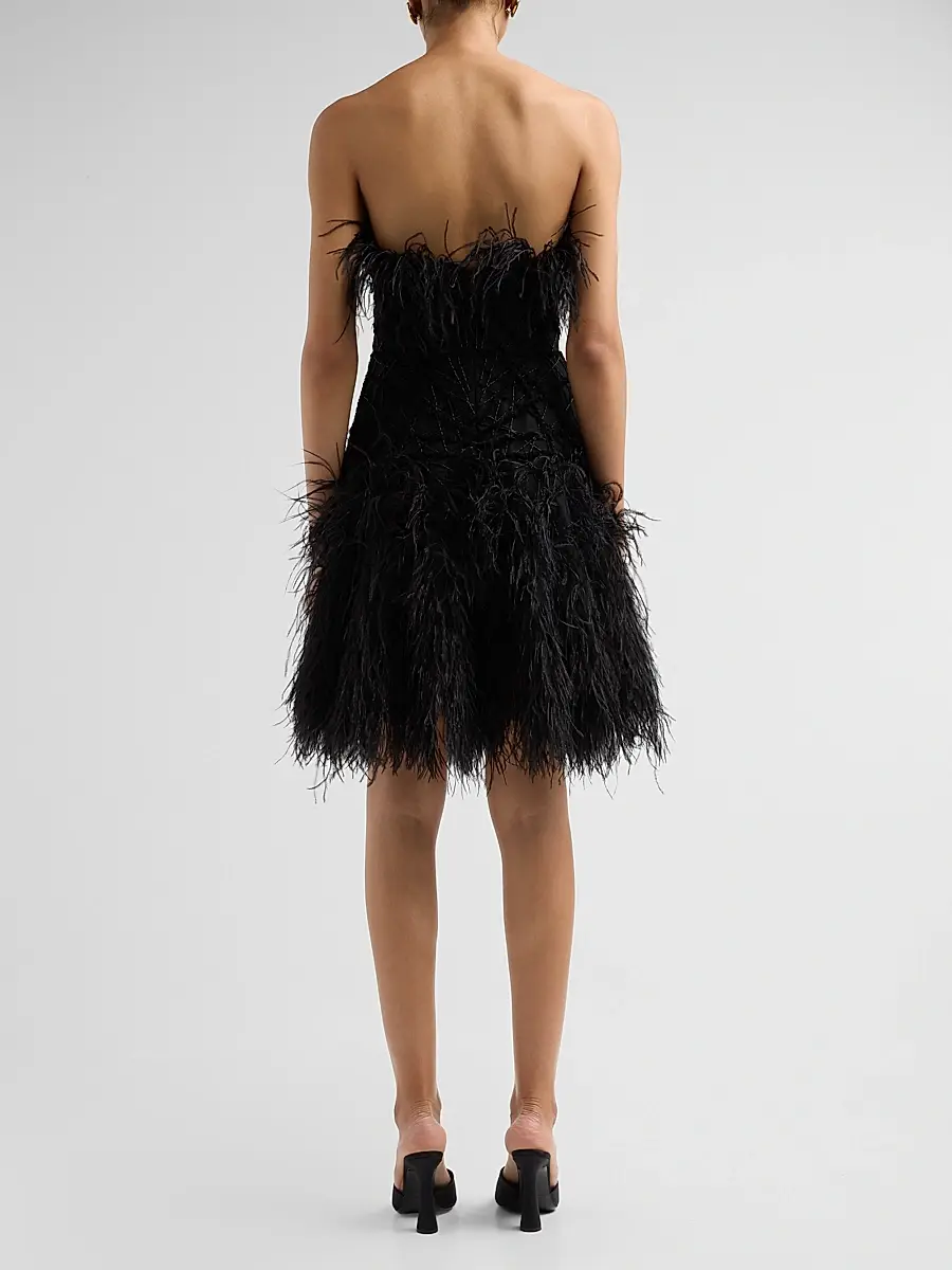 PAMELLA ROLAND Women's Embroidered-Tulle Strapless Cocktail Mini Dress | Thumbnail 3 PAMELLA ROLAND Women's Embroidered-Tulle Strapless Cocktail Mini Dress | Thumbnail 3
