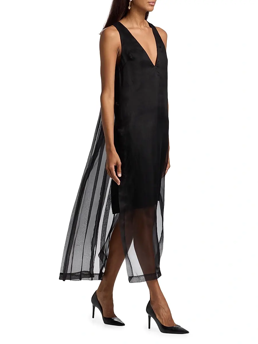 PRABAL GURUNG Women's Pleated-Back Sleeveless Midi Dress | Thumbnail 2 PRABAL GURUNG Women's Pleated-Back Sleeveless Midi Dress | Thumbnail 2
