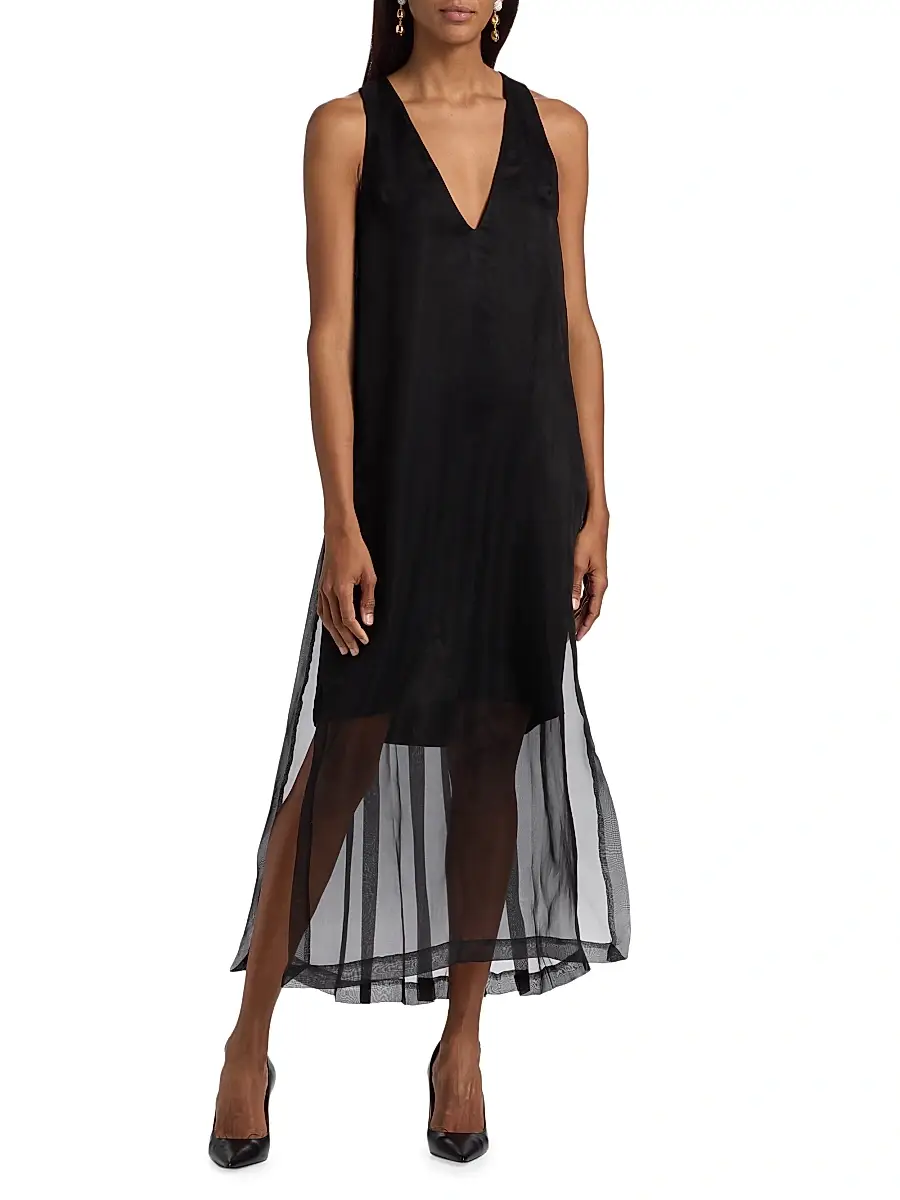 PRABAL GURUNG Women's Pleated-Back Sleeveless Midi Dress | Thumbnail 3 PRABAL GURUNG Women's Pleated-Back Sleeveless Midi Dress | Thumbnail 3