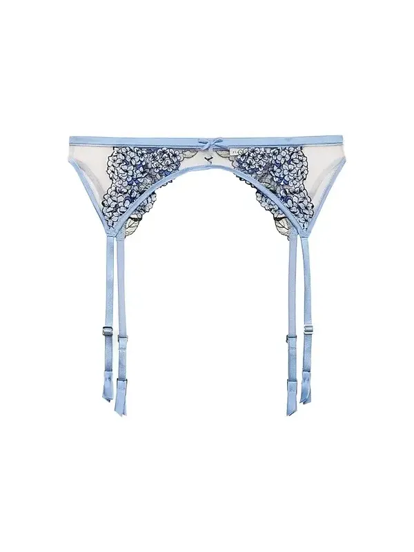 Women's Hydrangea Embroidery Garter Belt