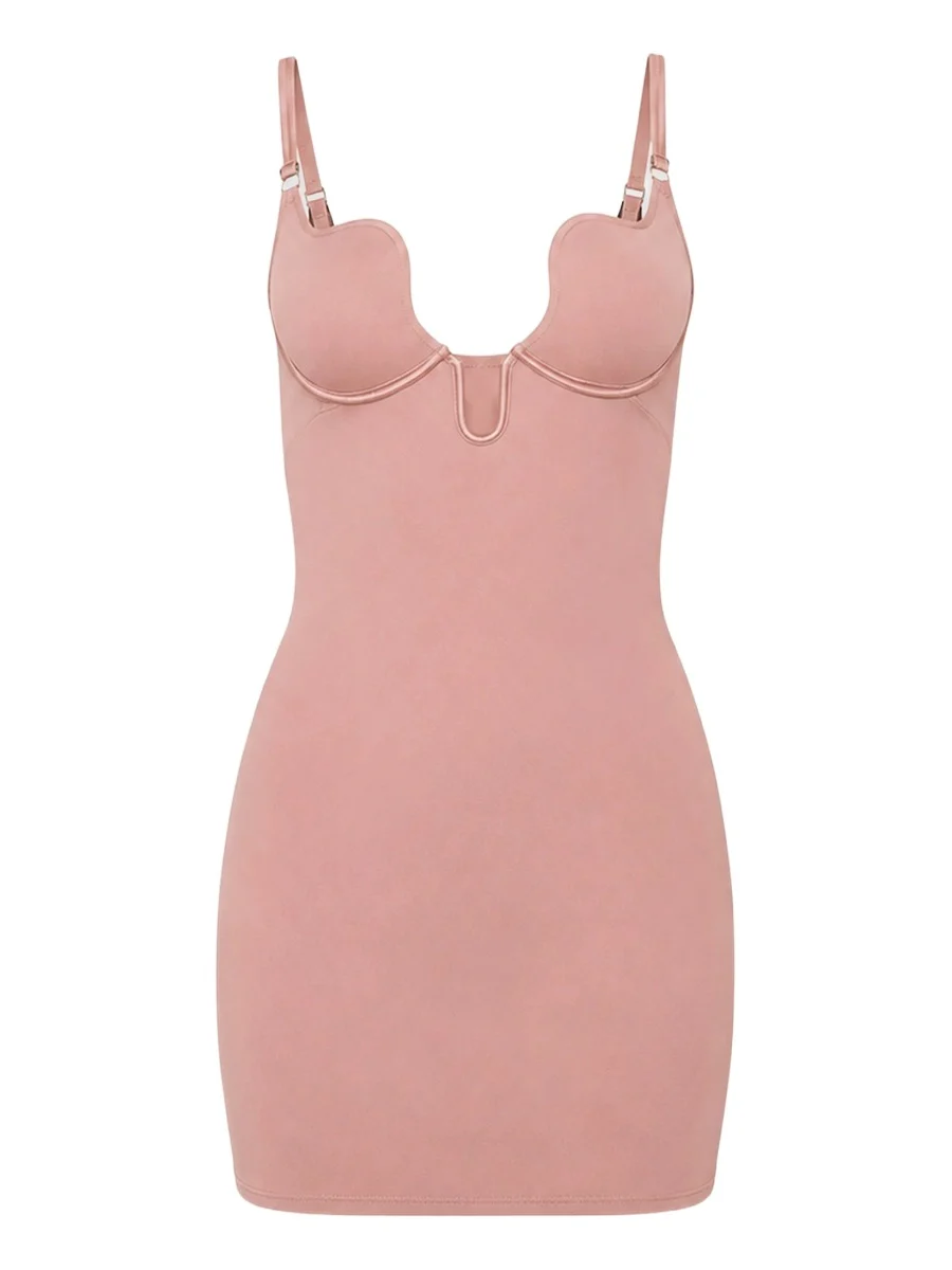 Fleur du Mal Women's Le Stretch Micro U-Plunge Mini Slip Dress