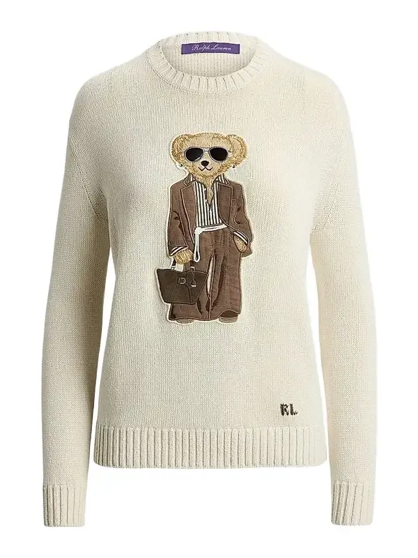 Women's Summer Polo Bear Silk Crewneck Sweater