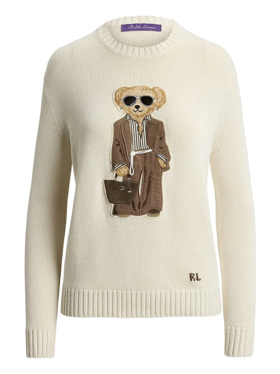 Women's Summer Polo Bear Silk Crewneck Sweater