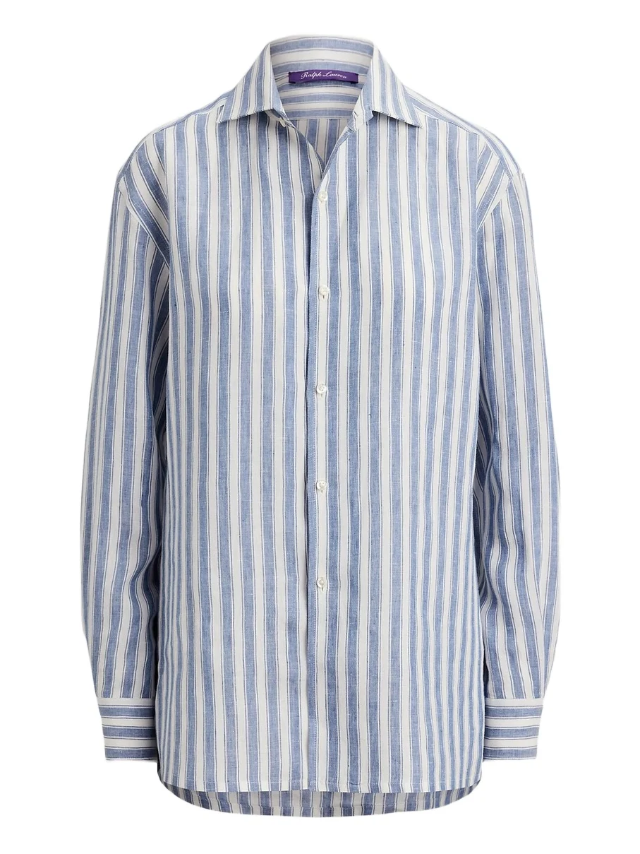 Women's Capri Relaxed-Fit Striped Linen Shirt Women's Capri Relaxed-Fit Striped Linen Shirt