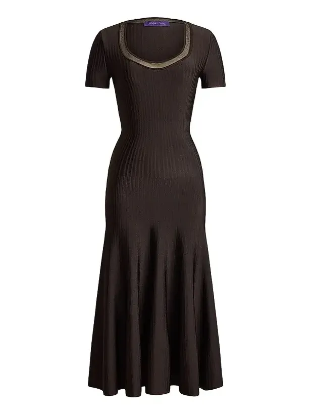 Women's Gwenn Sheer-Trim Sweater Day Dress