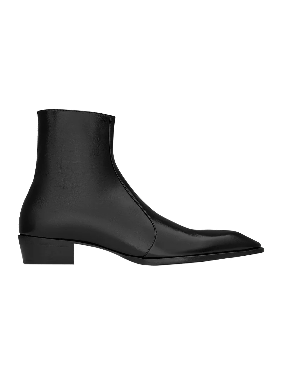 Saint Laurent Men's Aurelien Boots in Smooth Leather - Black