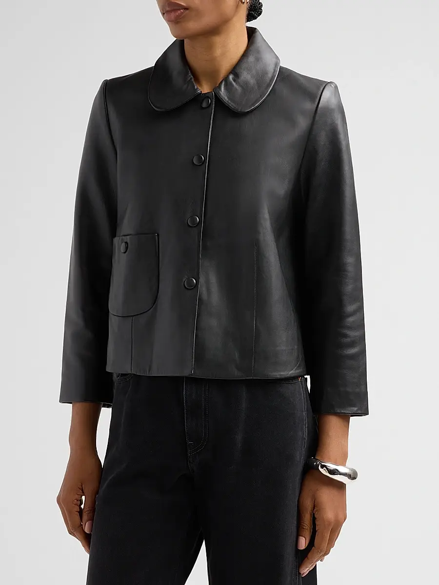 Ba&sh Women's Mylos Leather Jacket | Thumbnail 4 Ba&sh Women's Mylos Leather Jacket | Thumbnail 4