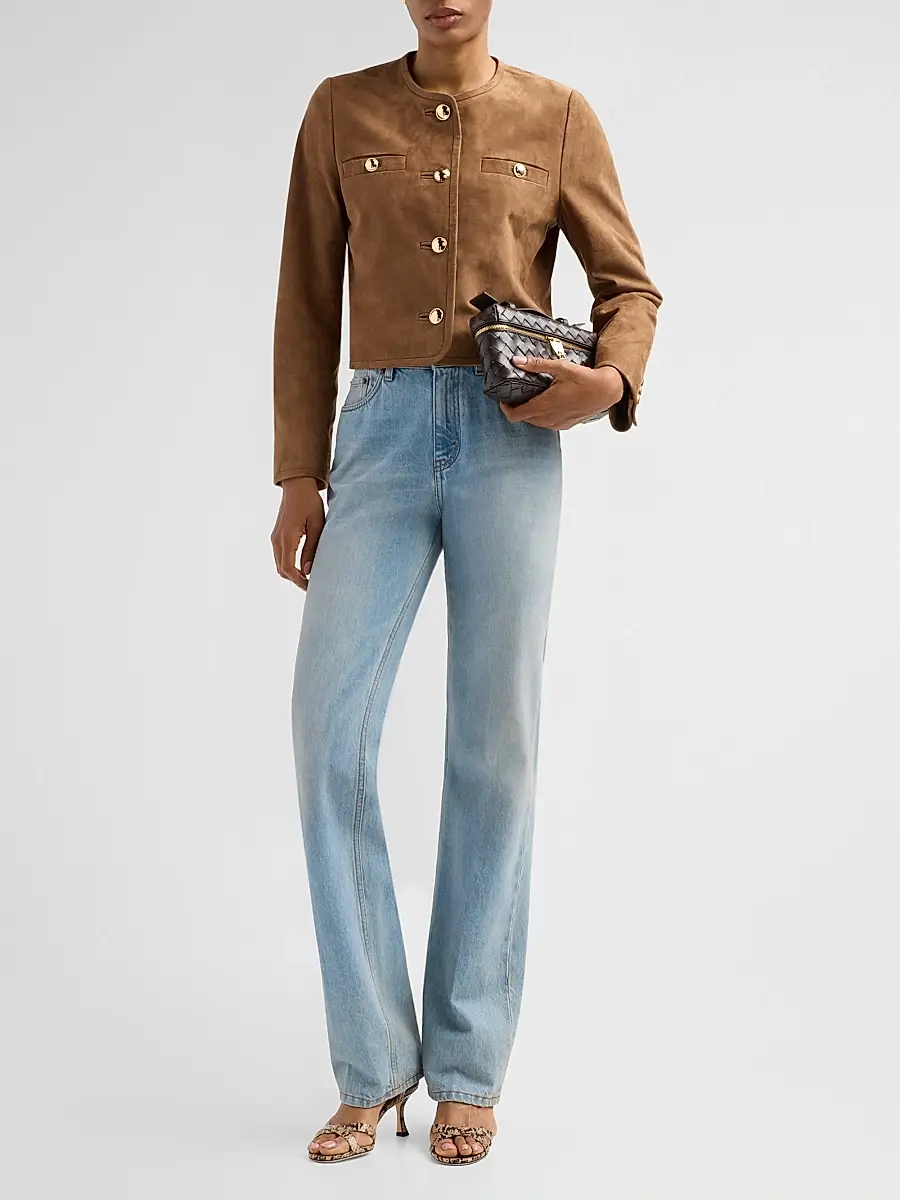 Ba&sh Women's Mella Suede Collarless Jacket | Thumbnail 2 Ba&sh Women's Mella Suede Collarless Jacket | Thumbnail 2