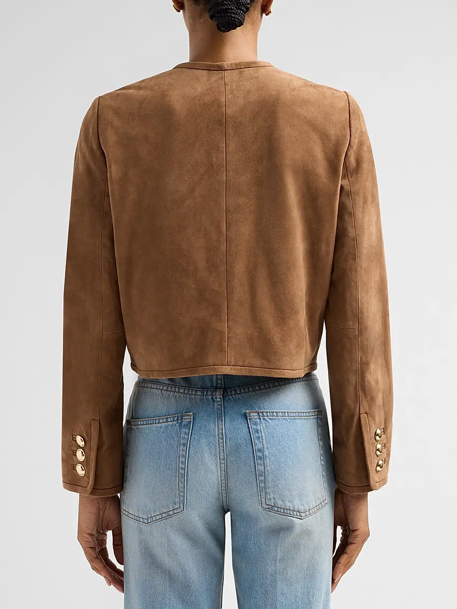 Ba&sh Women's Mella Suede Collarless Jacket | Thumbnail 3 Ba&sh Women's Mella Suede Collarless Jacket | Thumbnail 3