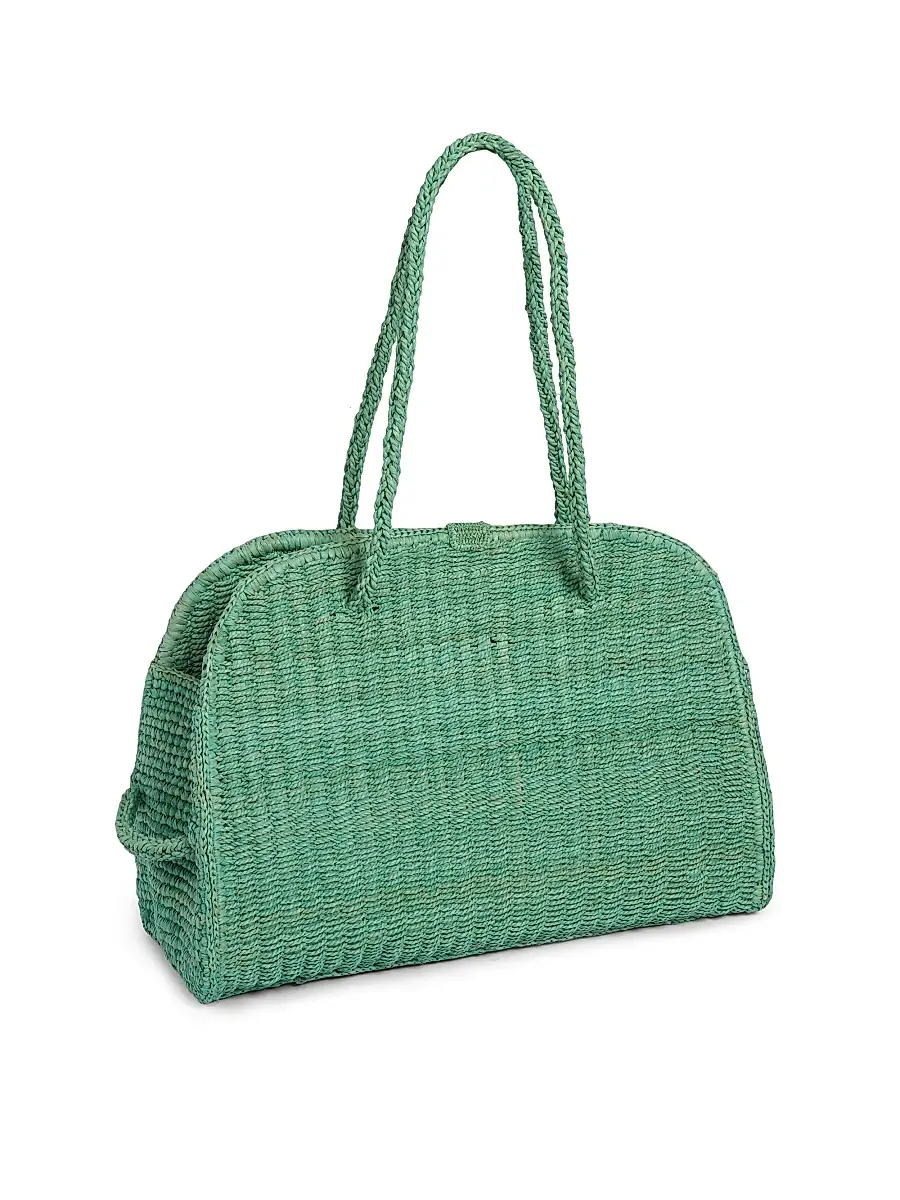 Jacquemus Women's Le Turismo Raffia & Leather Bowler - Turquoise | Thumbnail 6 Jacquemus Women's Le Turismo Raffia & Leather Bowler - Turquoise | Thumbnail 6