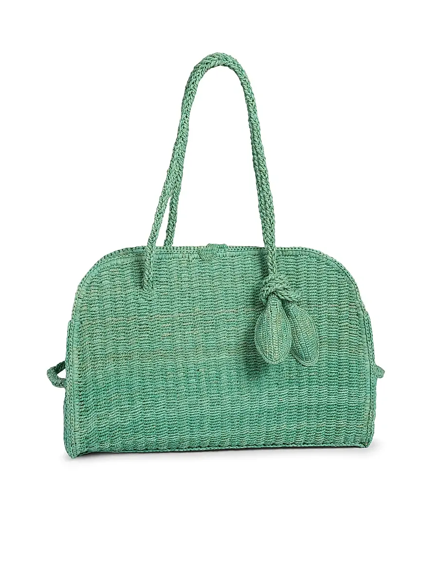 Jacquemus Women's Le Turismo Raffia & Leather Bowler - Turquoise | Image 1 Jacquemus Women's Le Turismo Raffia & Leather Bowler - Turquoise | Image 1