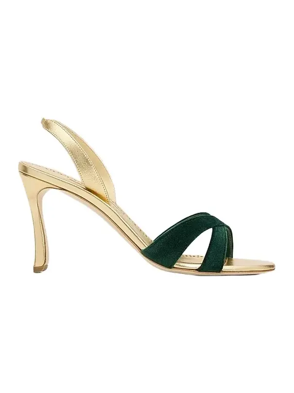 Women's Callydra 90MM Velvet-Trimmed Slingback Sandals Women's Callydra 90MM Velvet-Trimmed Slingback Sandals