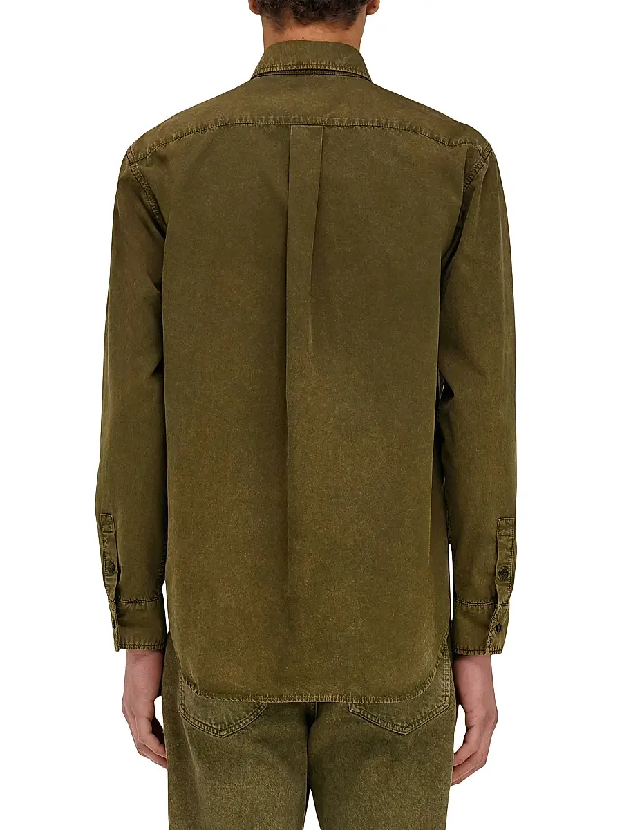 Ferragamo Men's Cotton-Silk Work Shirt | Thumbnail 3