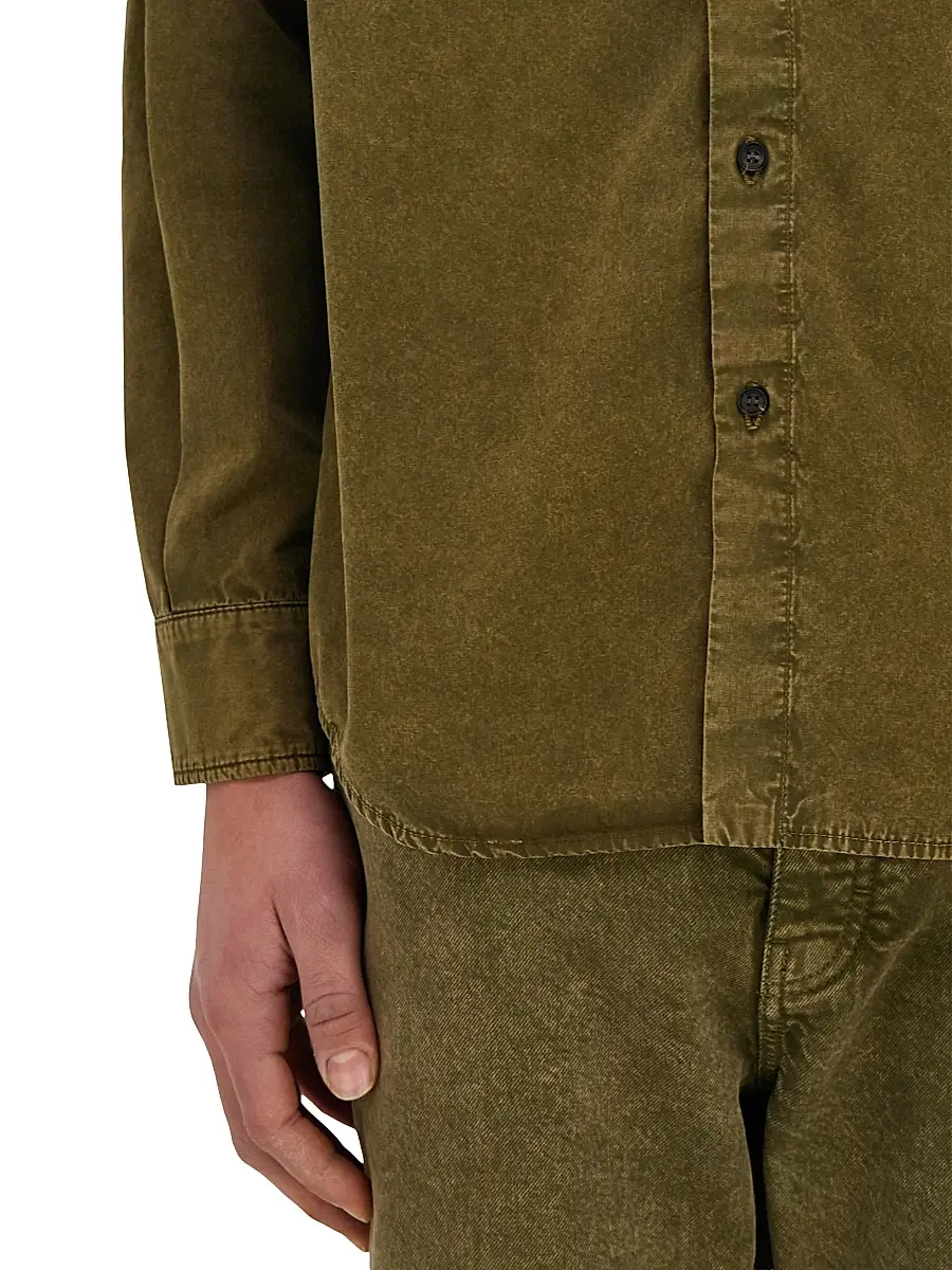 Ferragamo Men's Cotton-Silk Work Shirt | Thumbnail 5