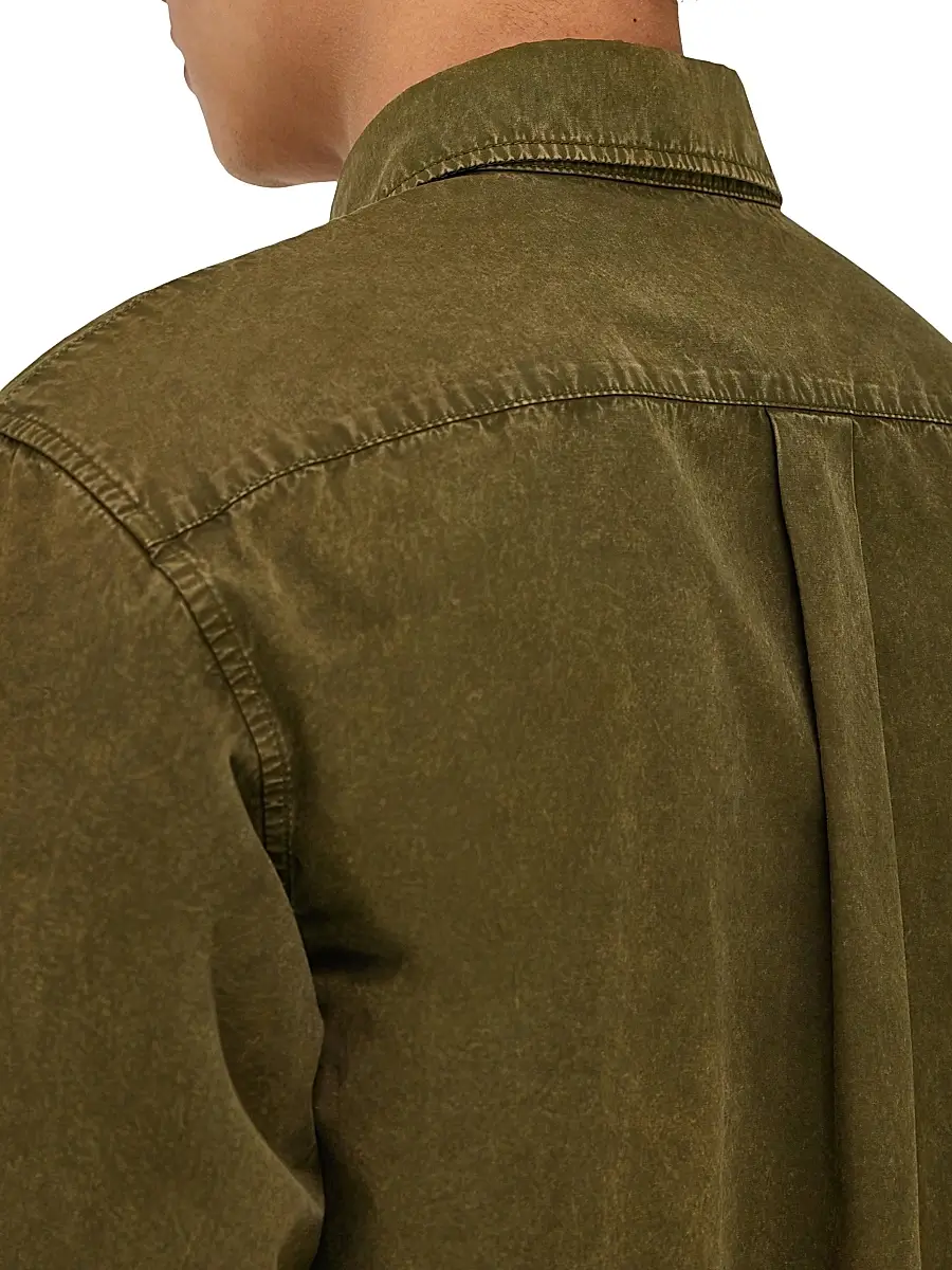Ferragamo Men's Cotton-Silk Work Shirt | Thumbnail 7